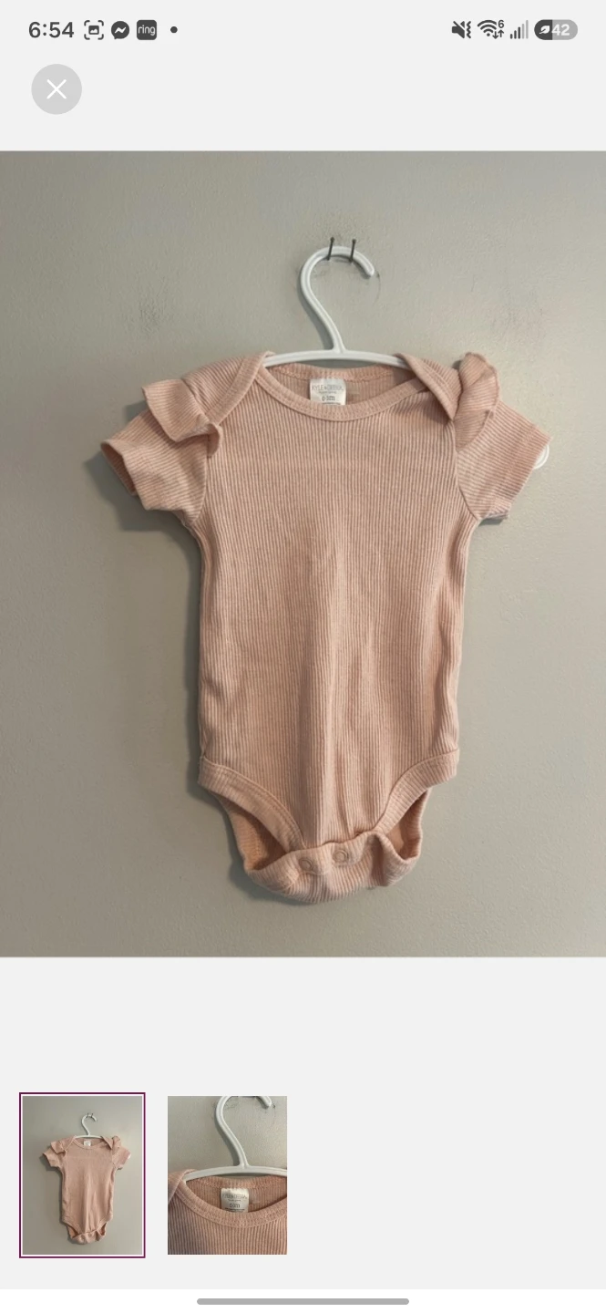 Kyle & Deena Pink Ribbed Bodysuit 0-3M