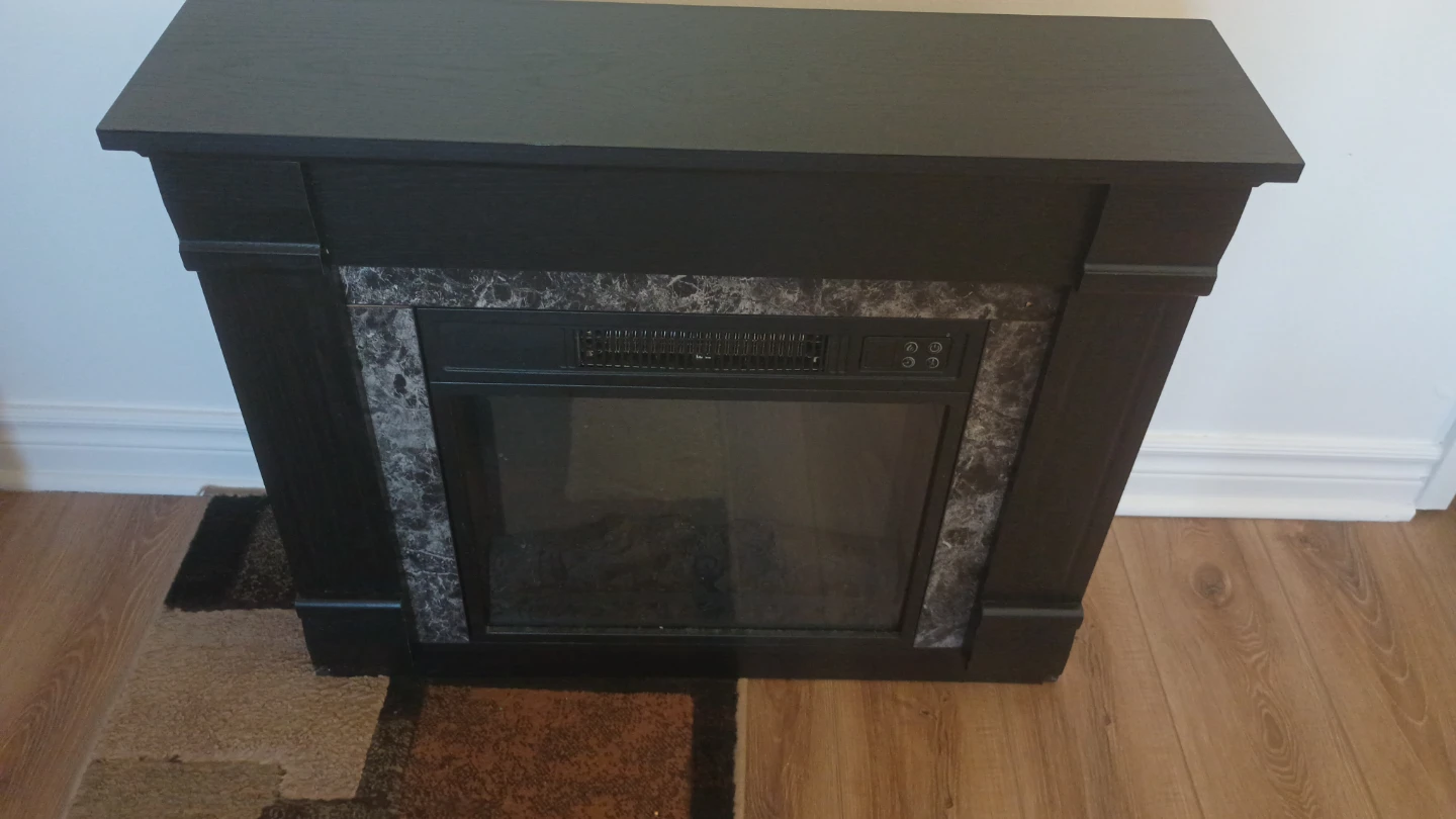 Electric Fireplace with Faux Marble Surround - photo 3
