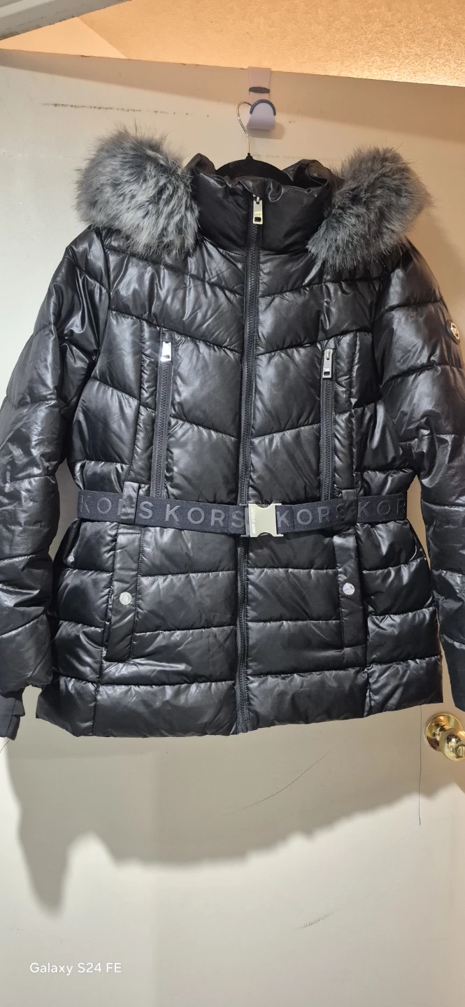 Michael Kors Faux Fur Trim Belted Puffer Jacket - photo 2
