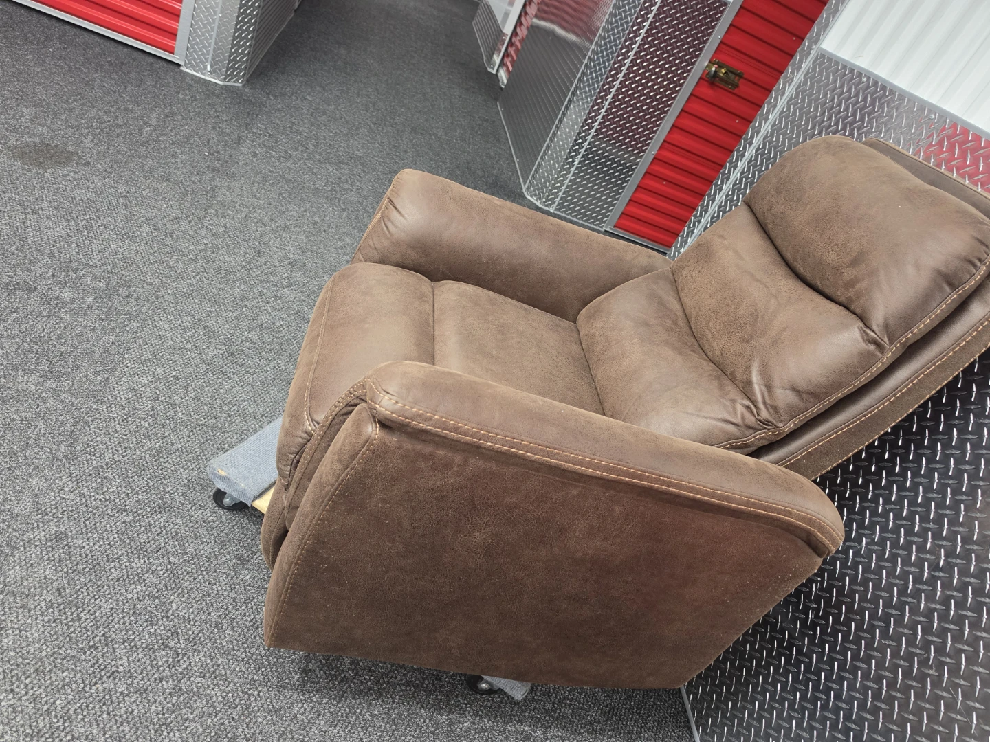 Brown Faux Leather Recliner - photo 3