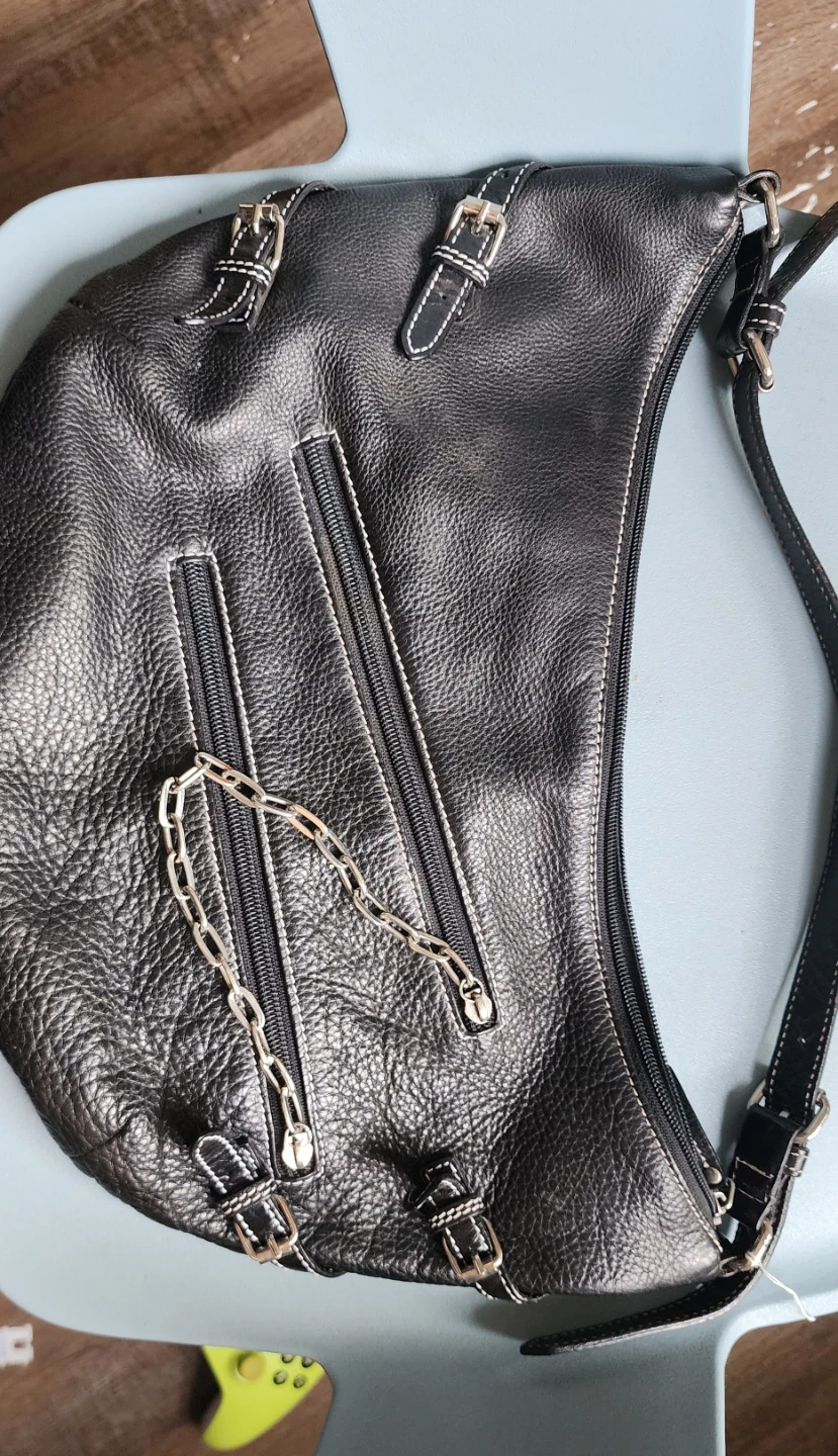 Danier Black Genuine Leather Shoulder Bag