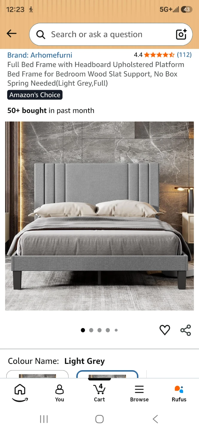 Full Size Upholstered Platform Bed Frame - photo 4