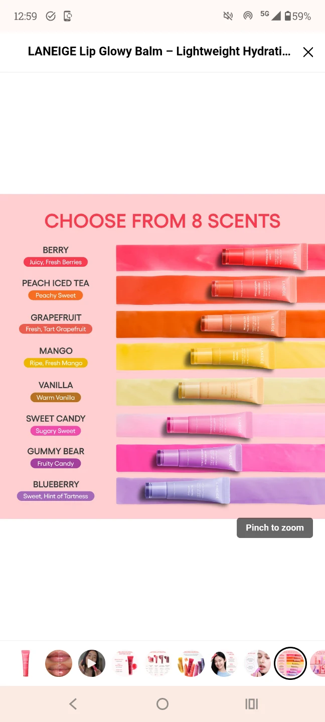 New LANEIGE  Lip Glowy Balm – Mango and Blueberry