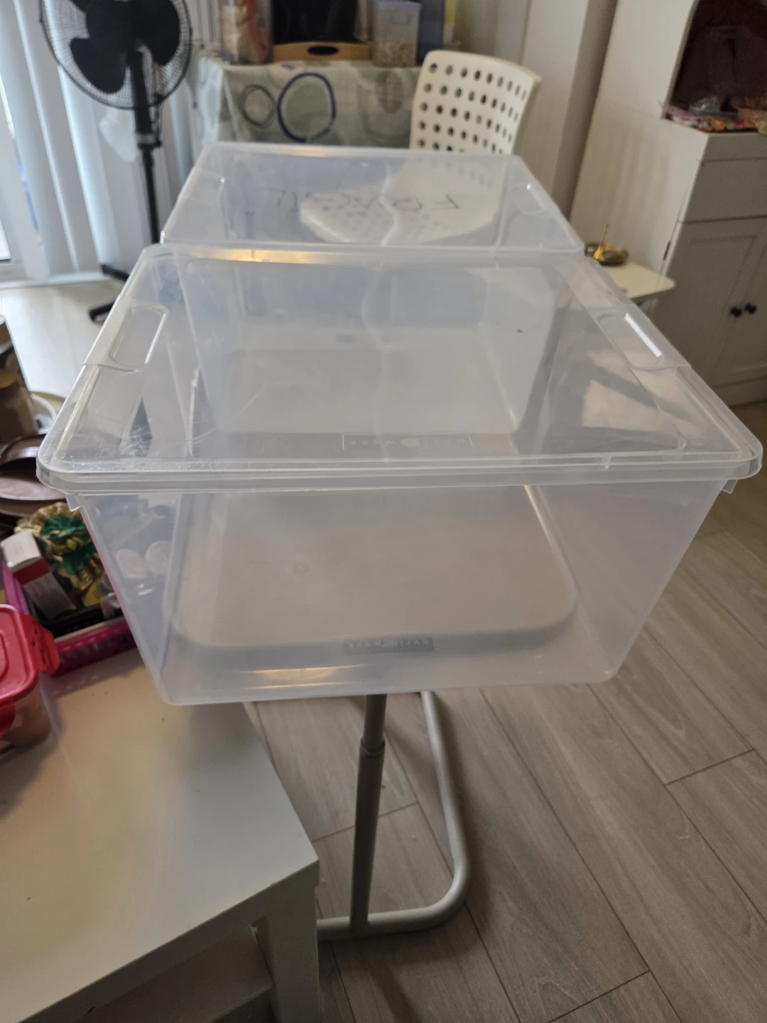 Two Galiware Clear Plastic Storage Bins - photo 4