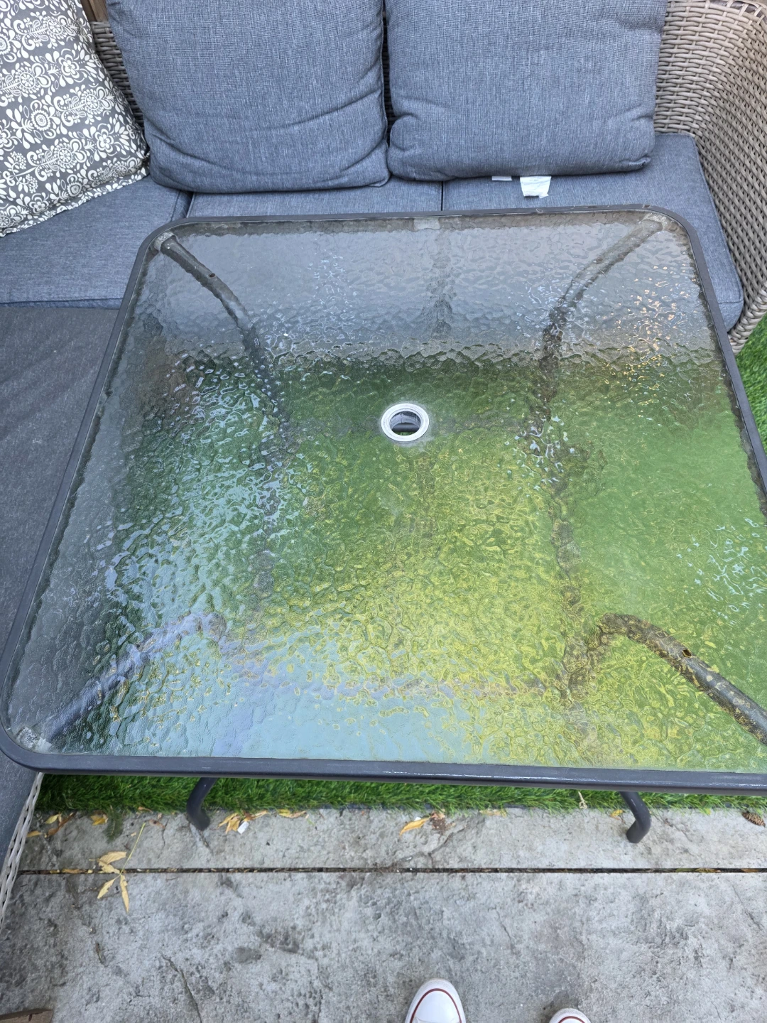 Square Glass Top Patio Table - photo 2