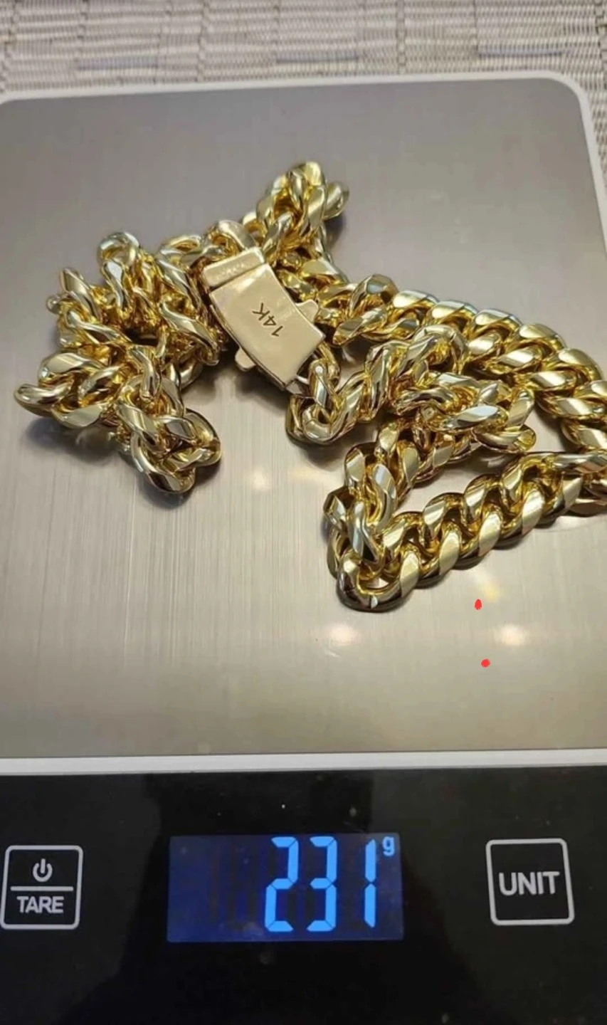 14K Gold Monaco Cuban yellow gold plated Link Chain - 231g - photo 4