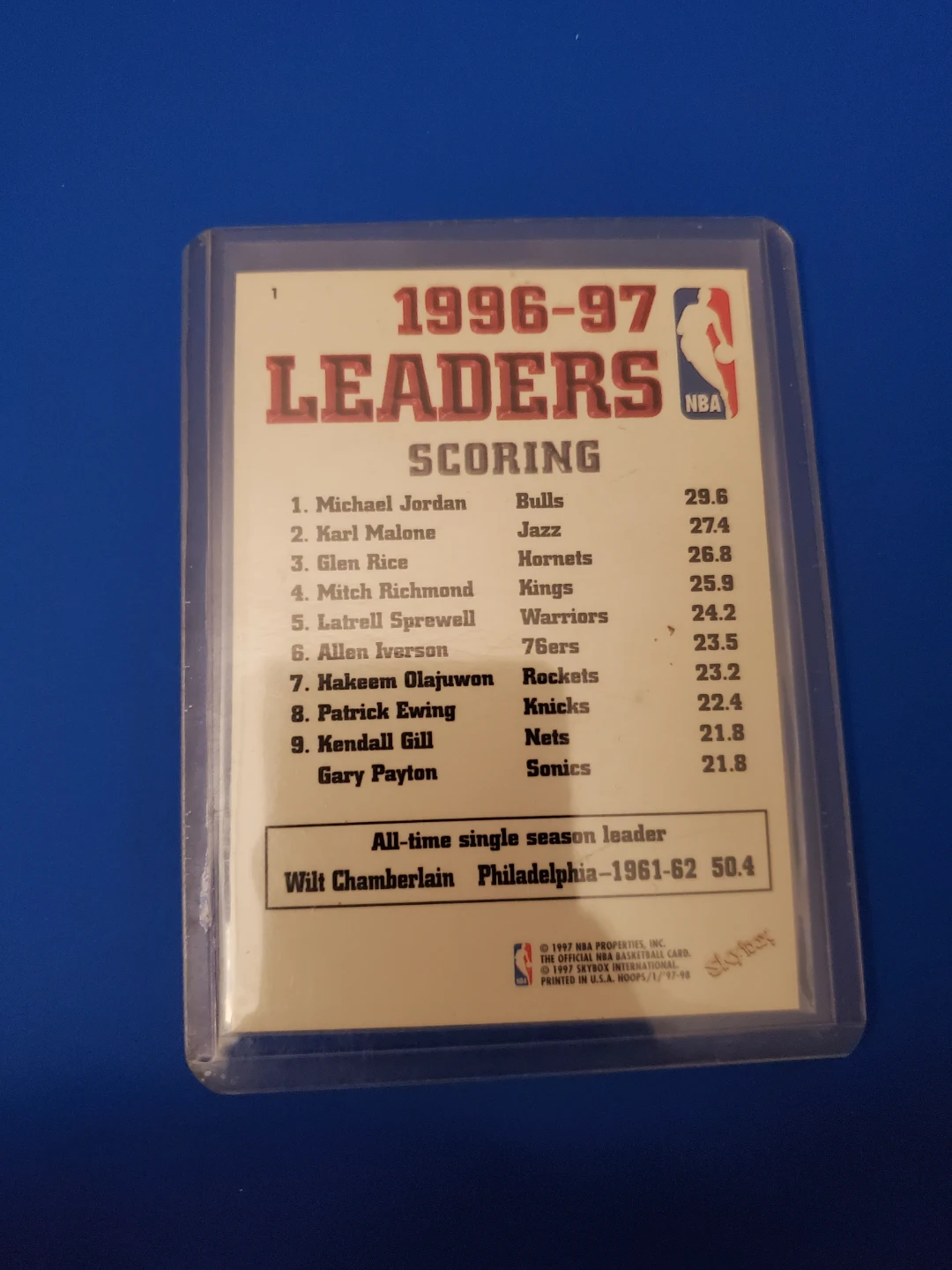 1997-98  Michael Jordan NBA Hoops Card - photo 3