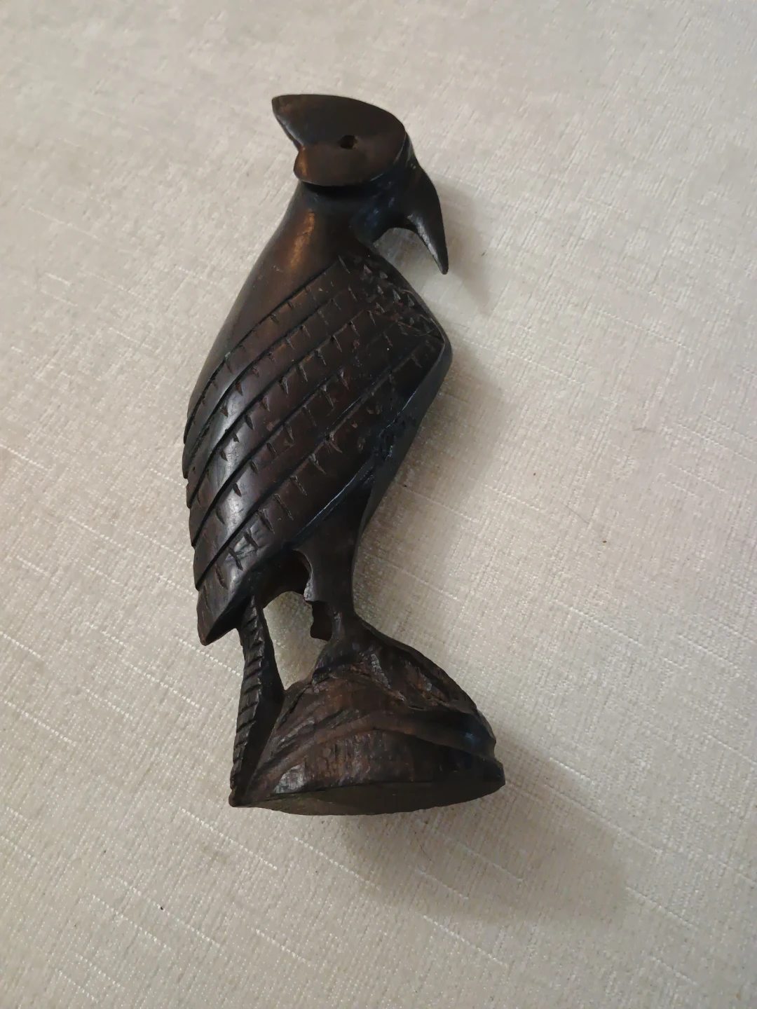 Hand-Carved Wooden Bird Figurine