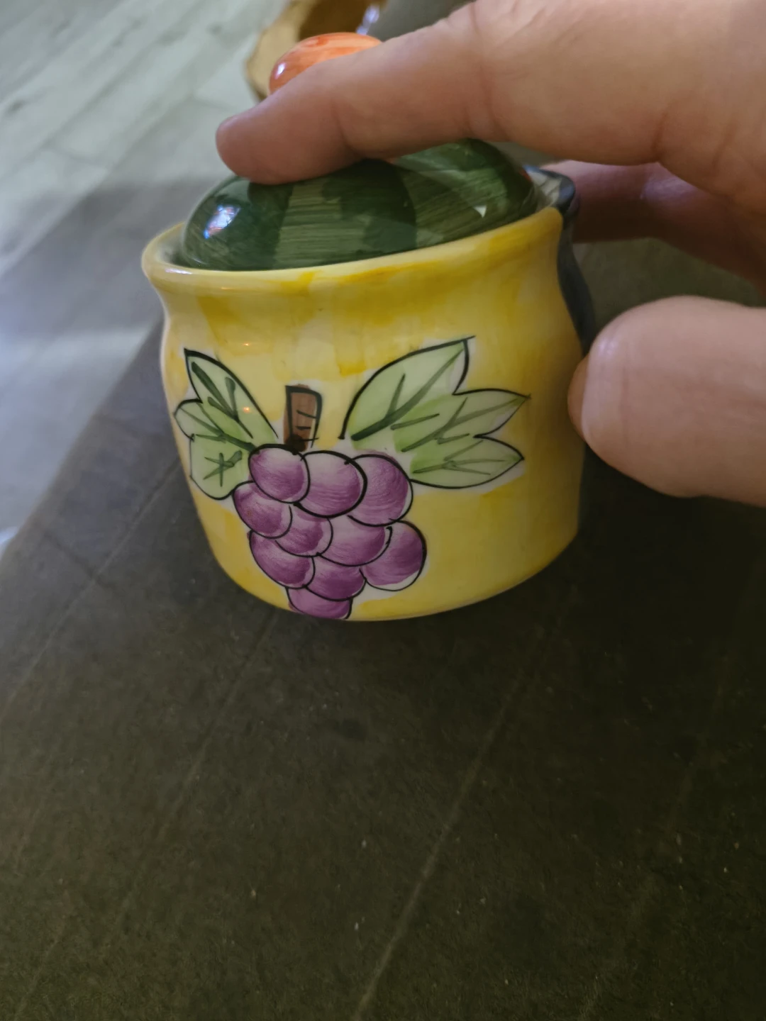 Small Decorative Ceramic Fruit Jar