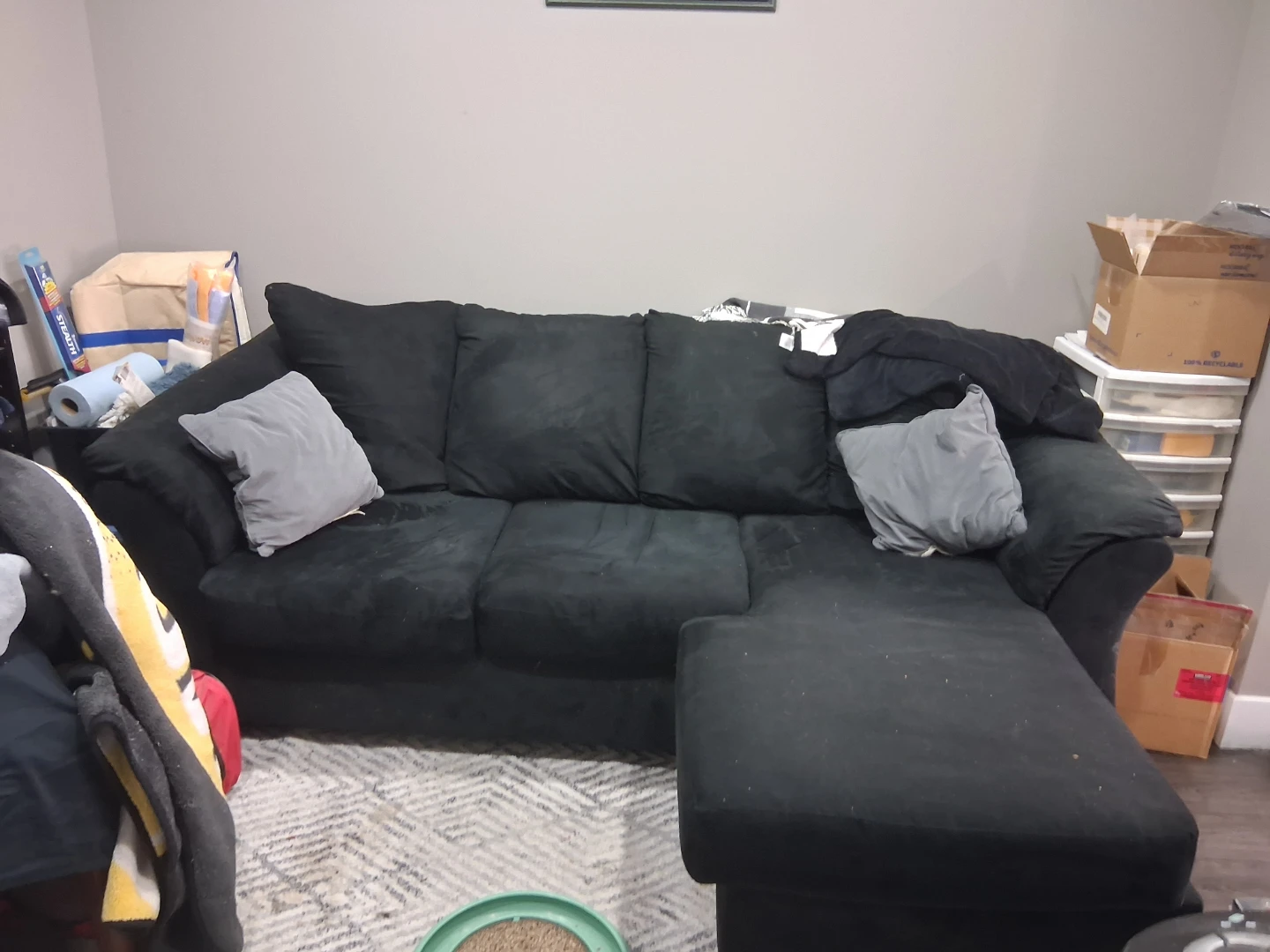 Black Ashley Signature Sectional Sofa with Chaise