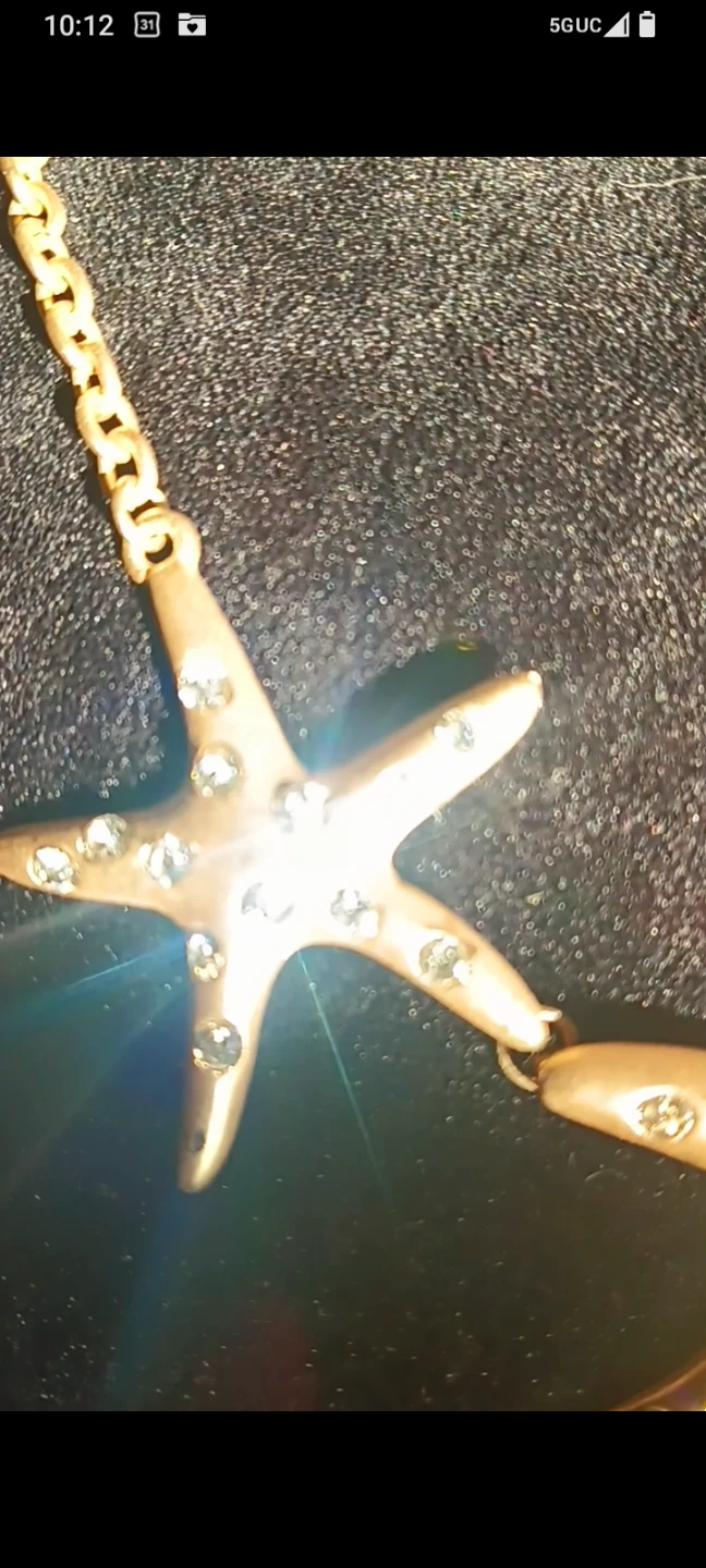Sparkly Rhinestone Starfish Necklace and Earring - photo 5
