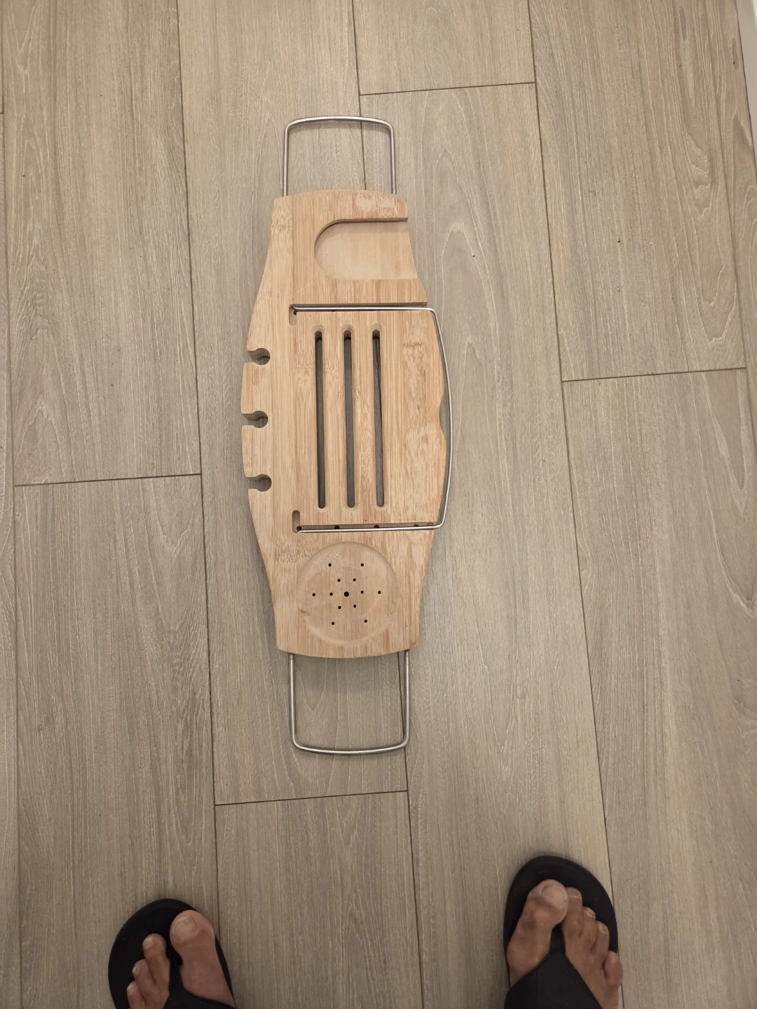 Adjustable Bamboo Bathtub Caddy Tray - photo 2