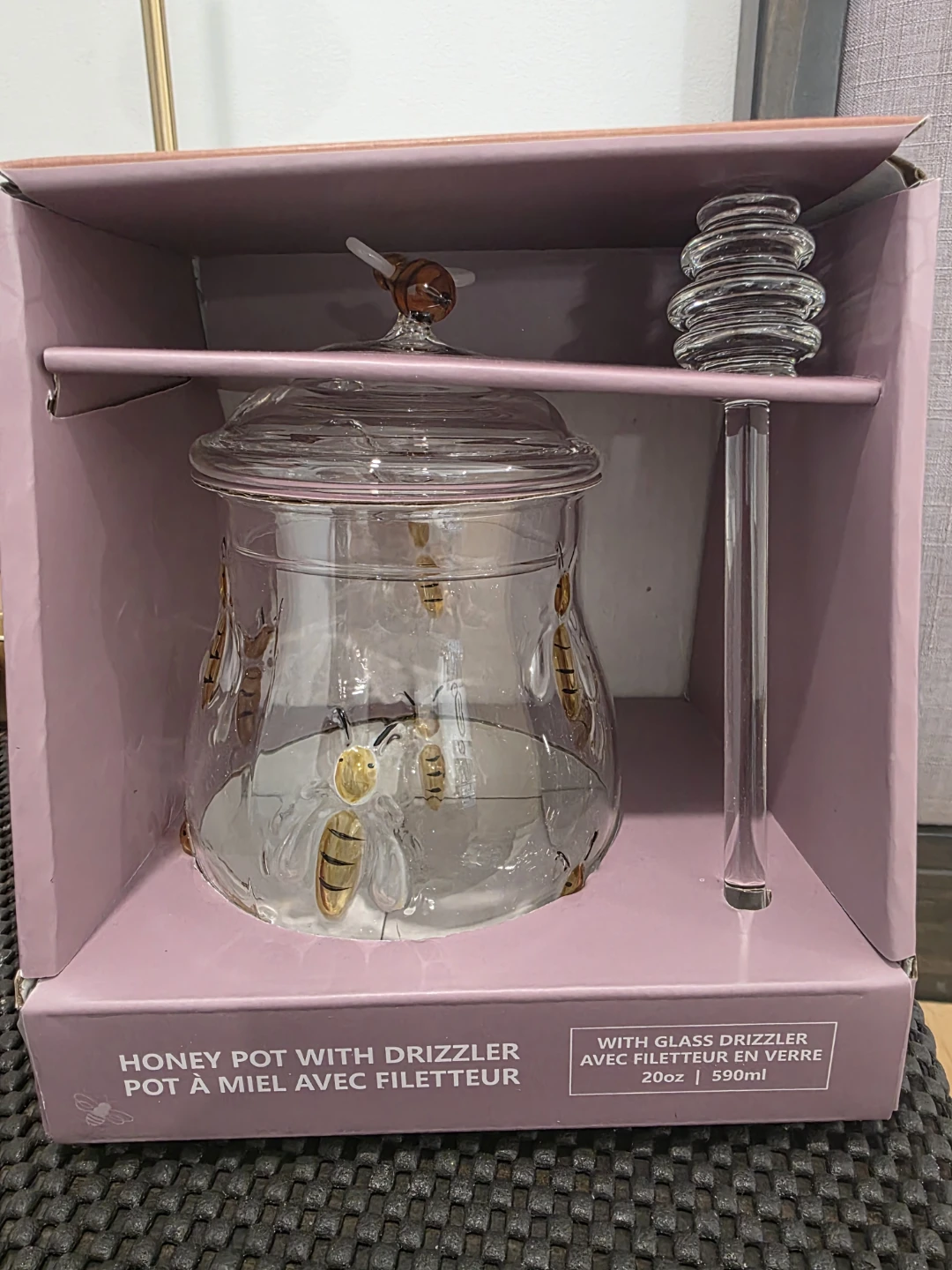 Glass Honey Pot with Drizzler