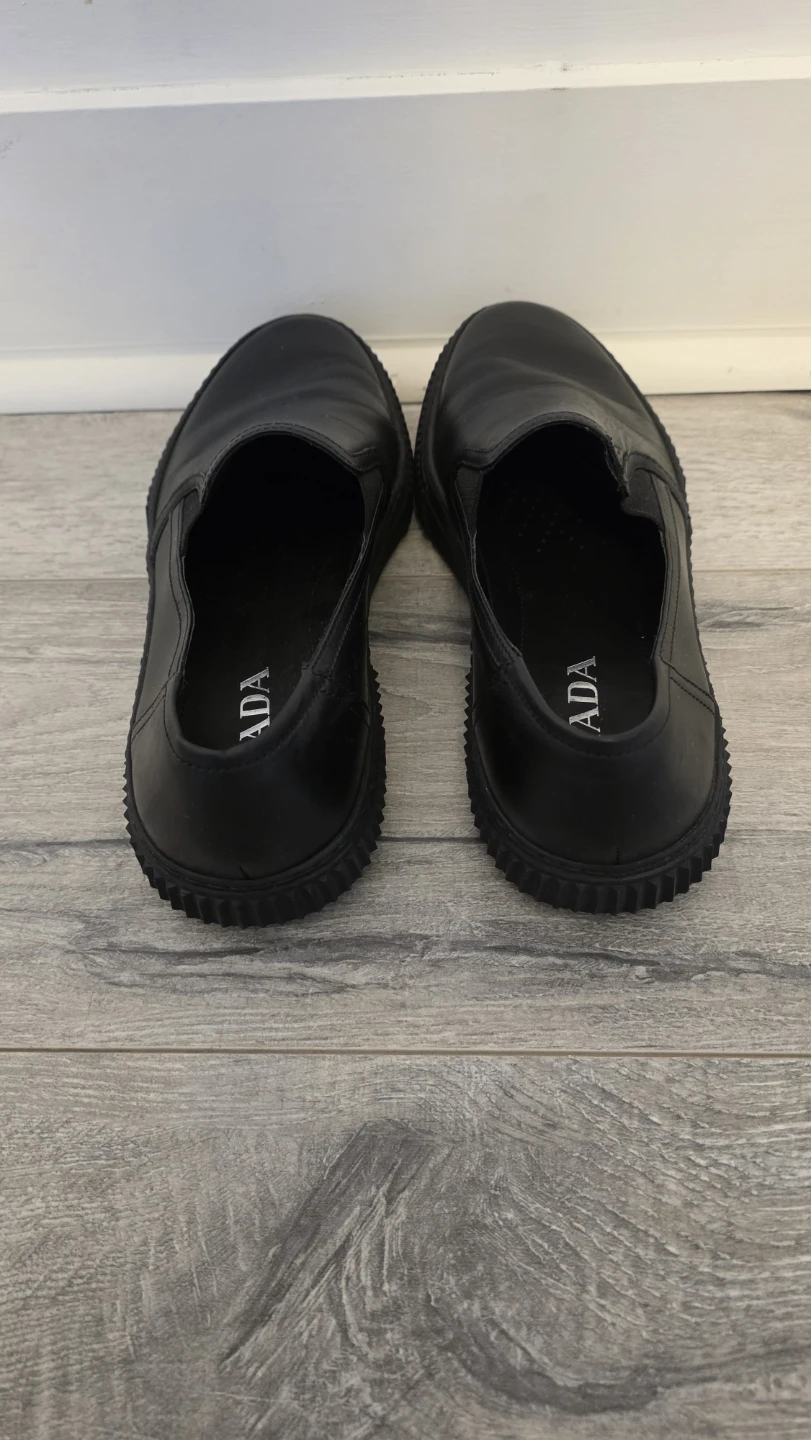 Prada Black Leather Slip-On Shoes - photo 2