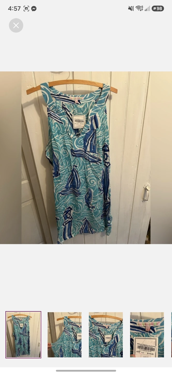Barbara Gerwit Blue Sailboat Dress - XL