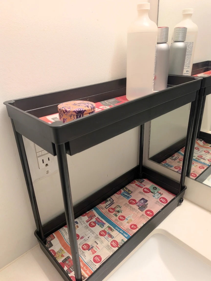 Set of two 2-Tier Bathroom Slim Storage Cart