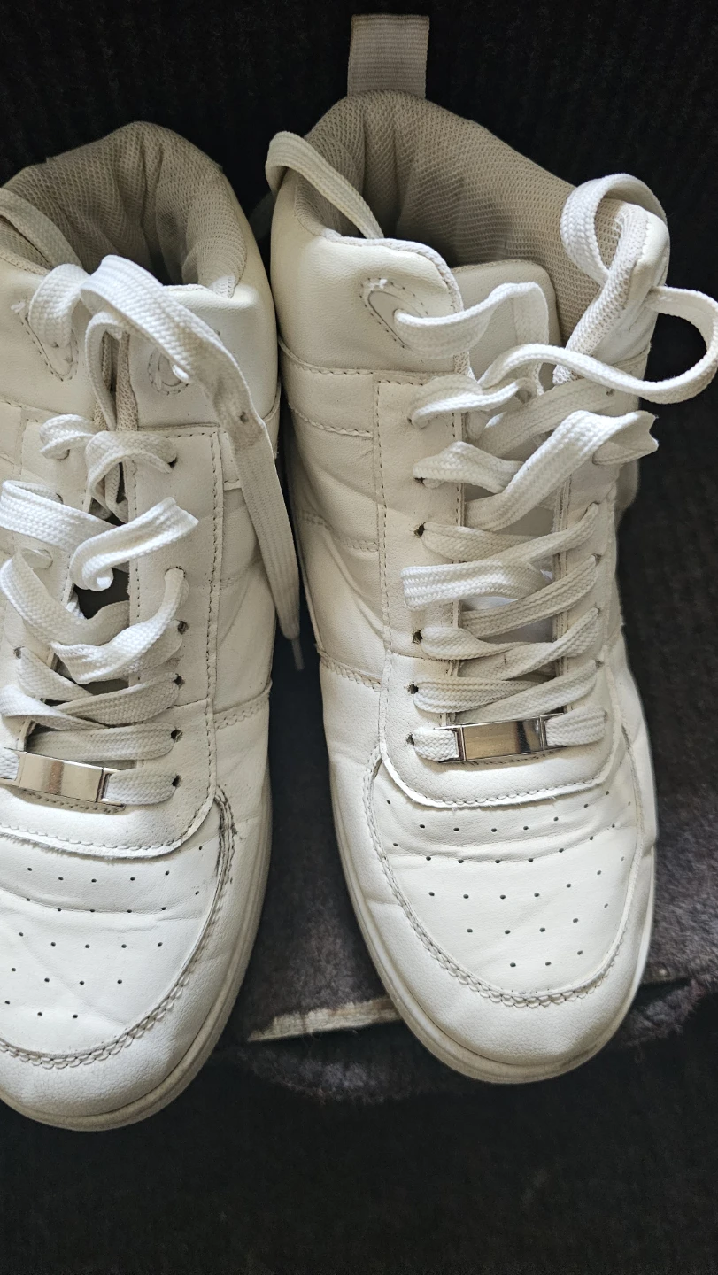 White high-top sneakers