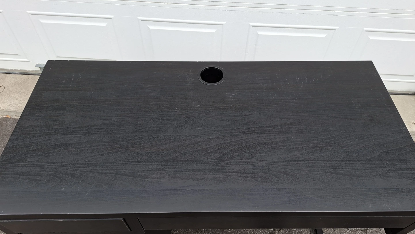 Dark Brown Computer Desk with Storage - photo 3
