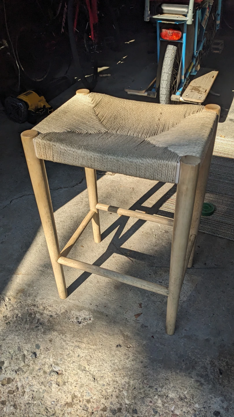 Woven Rope Seat Bar Stool