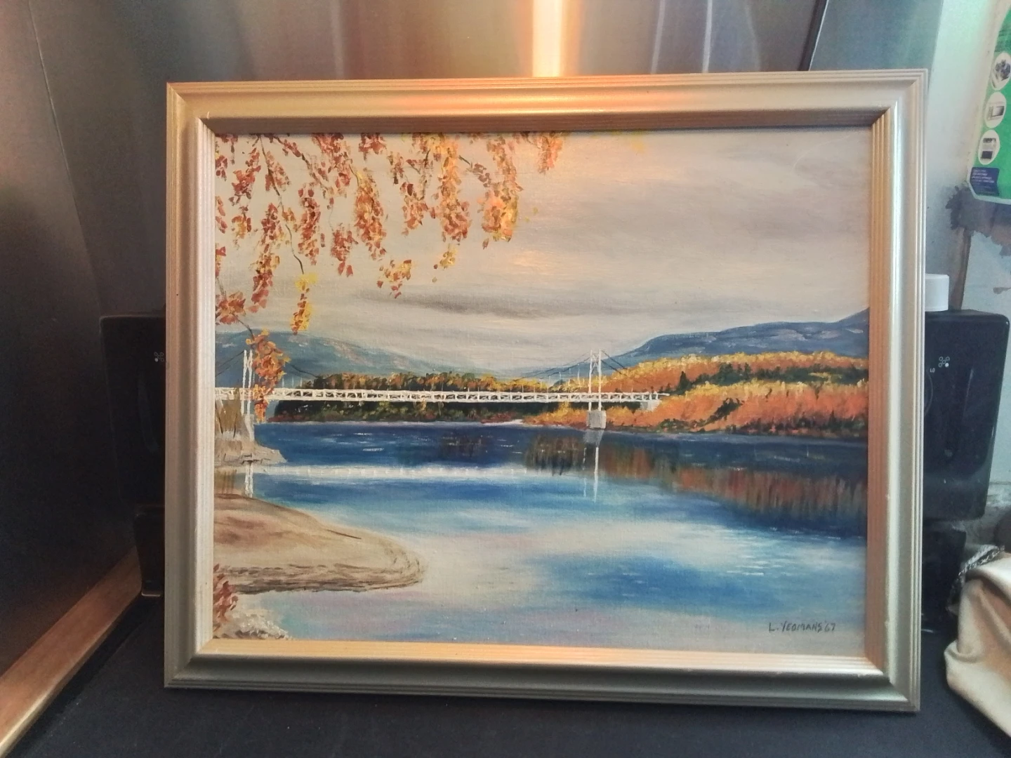 Oil Painting by L. Yeomans – "Liard River Bridge, Alaska Hwy"