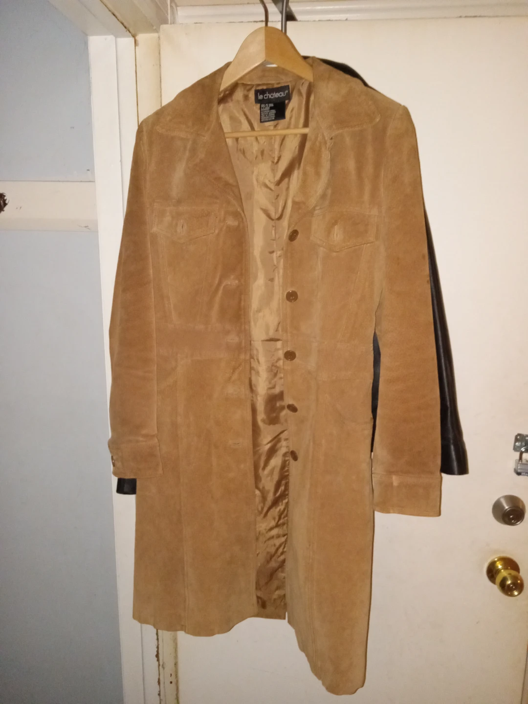 Le Chateau Tan Suede Trench Coat