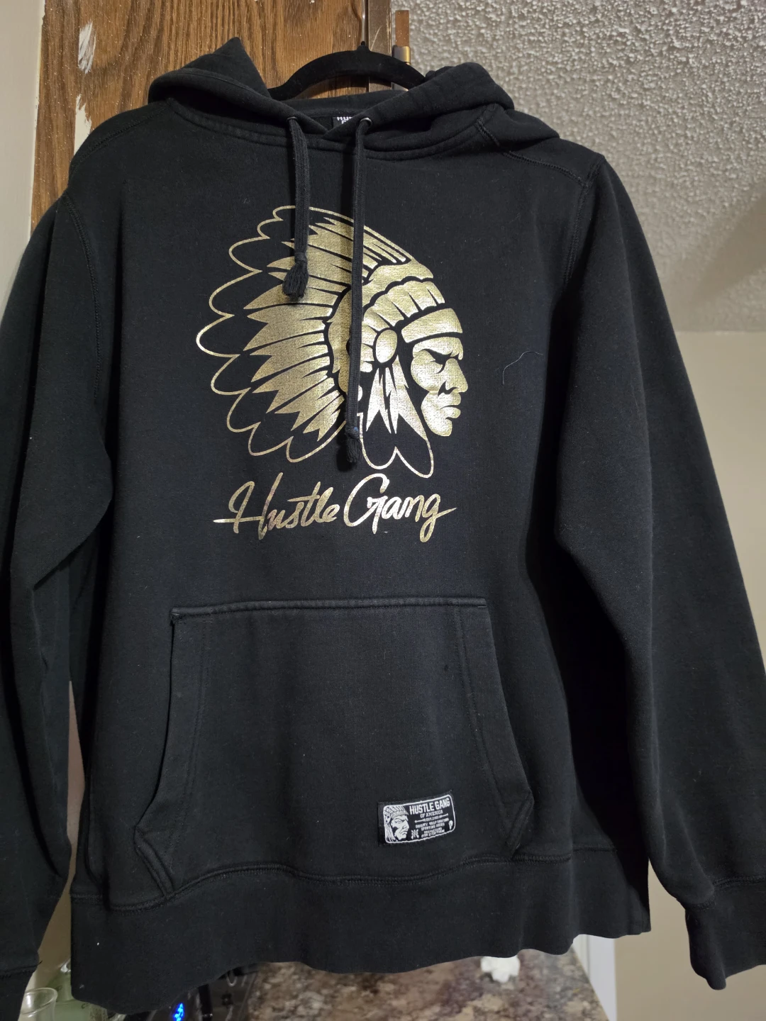 Hustle Gang Black Hoodie Large