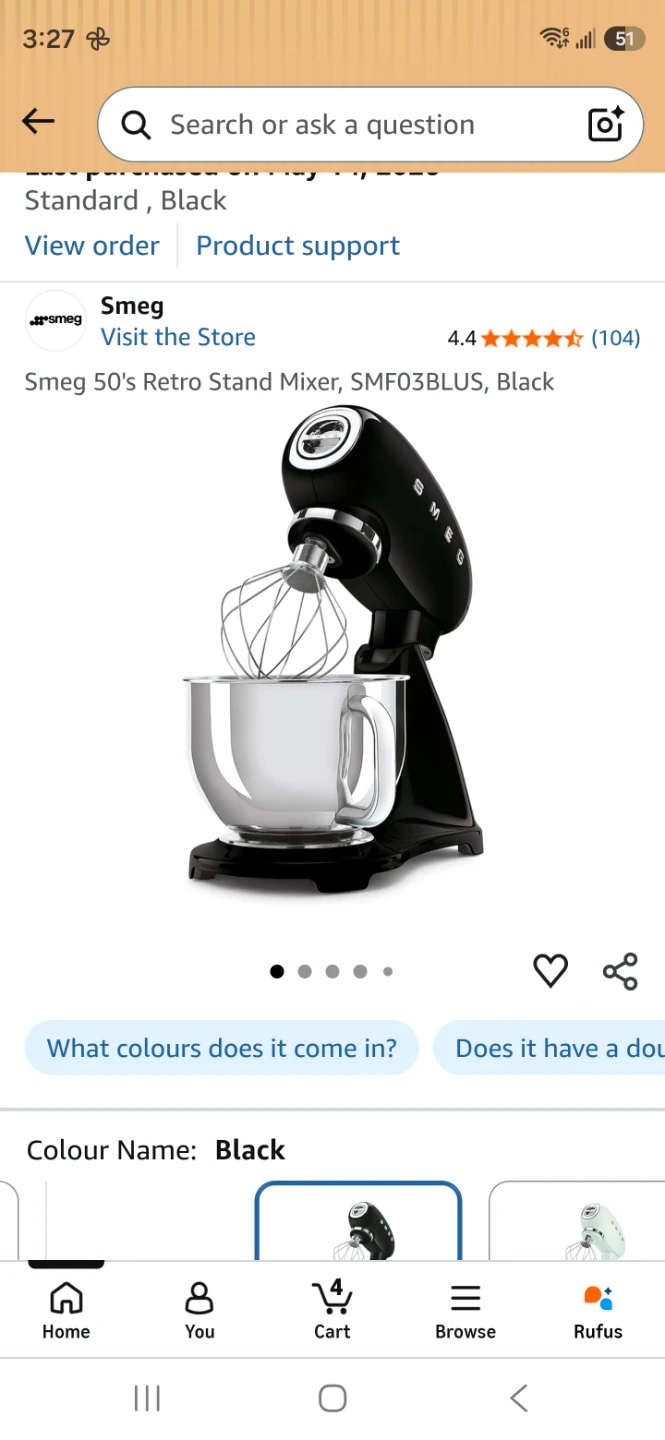 Smeg 50's Retro Stand Mixer - Black - photo 3
