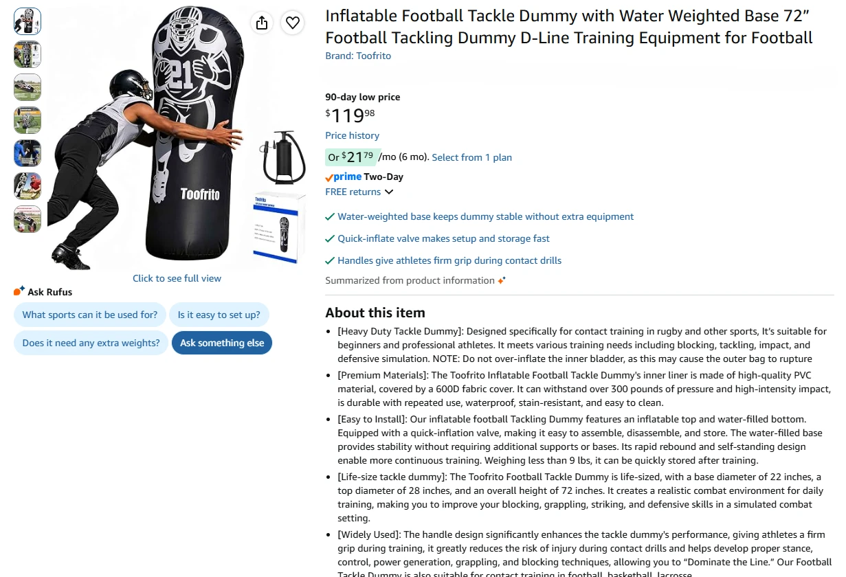 Inflatable Football Tackle Dummy - photo 2