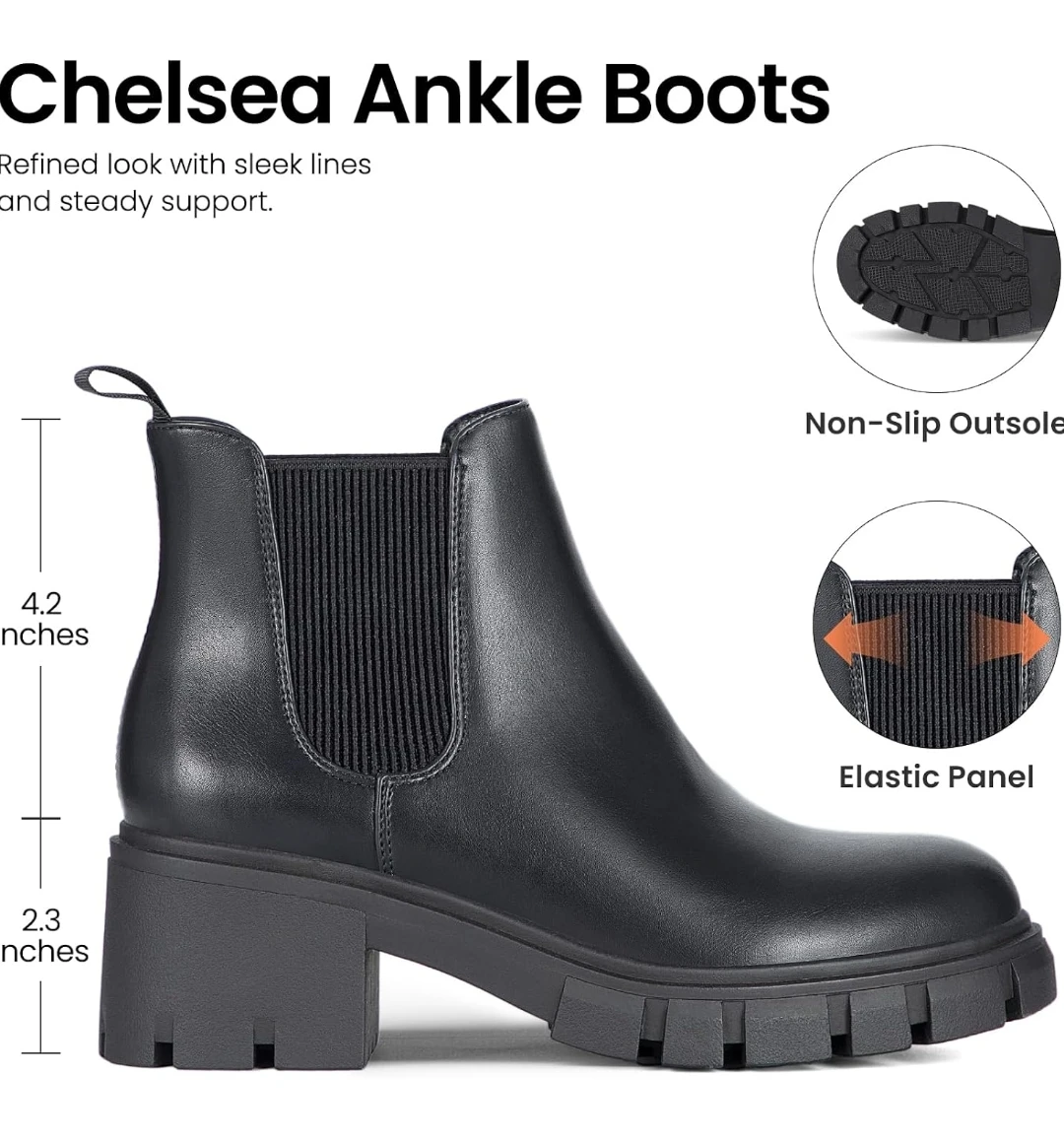 Black Chelsea Lug Sole Boots - photo 5