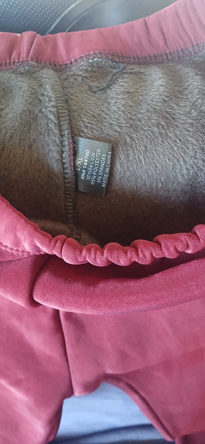 Burgundy Fleece-Lined Leggings - photo 2