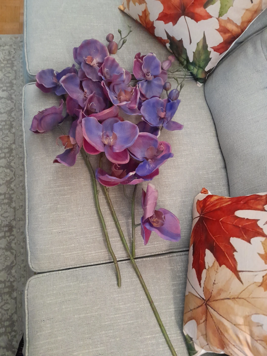 Set of 3 Artificial Purple Orchid Stems - photo 3
