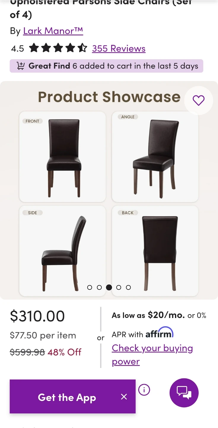 Faux Leather Chairs - Set of 4 - photo 5