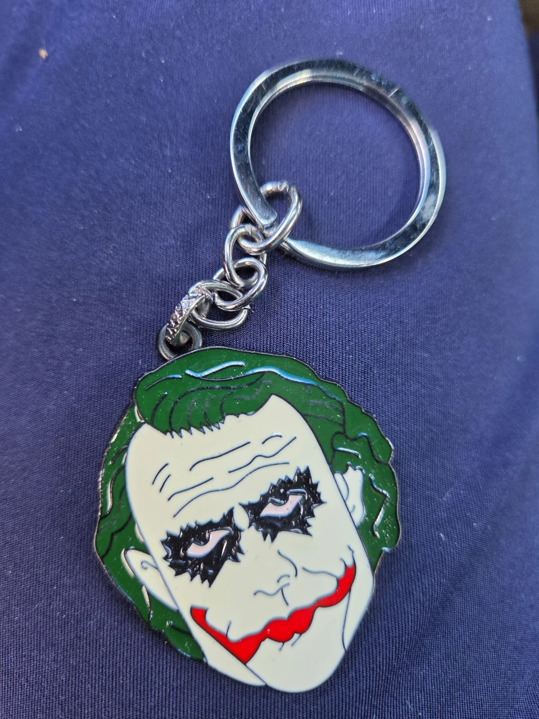 Joker character metal keychain