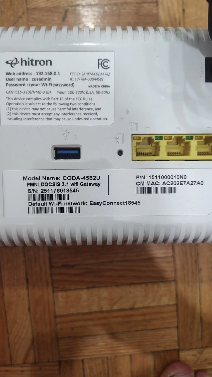 Hitron CODA-4582U DOCSIS 3.1 Dual-Band Wireless - photo 3