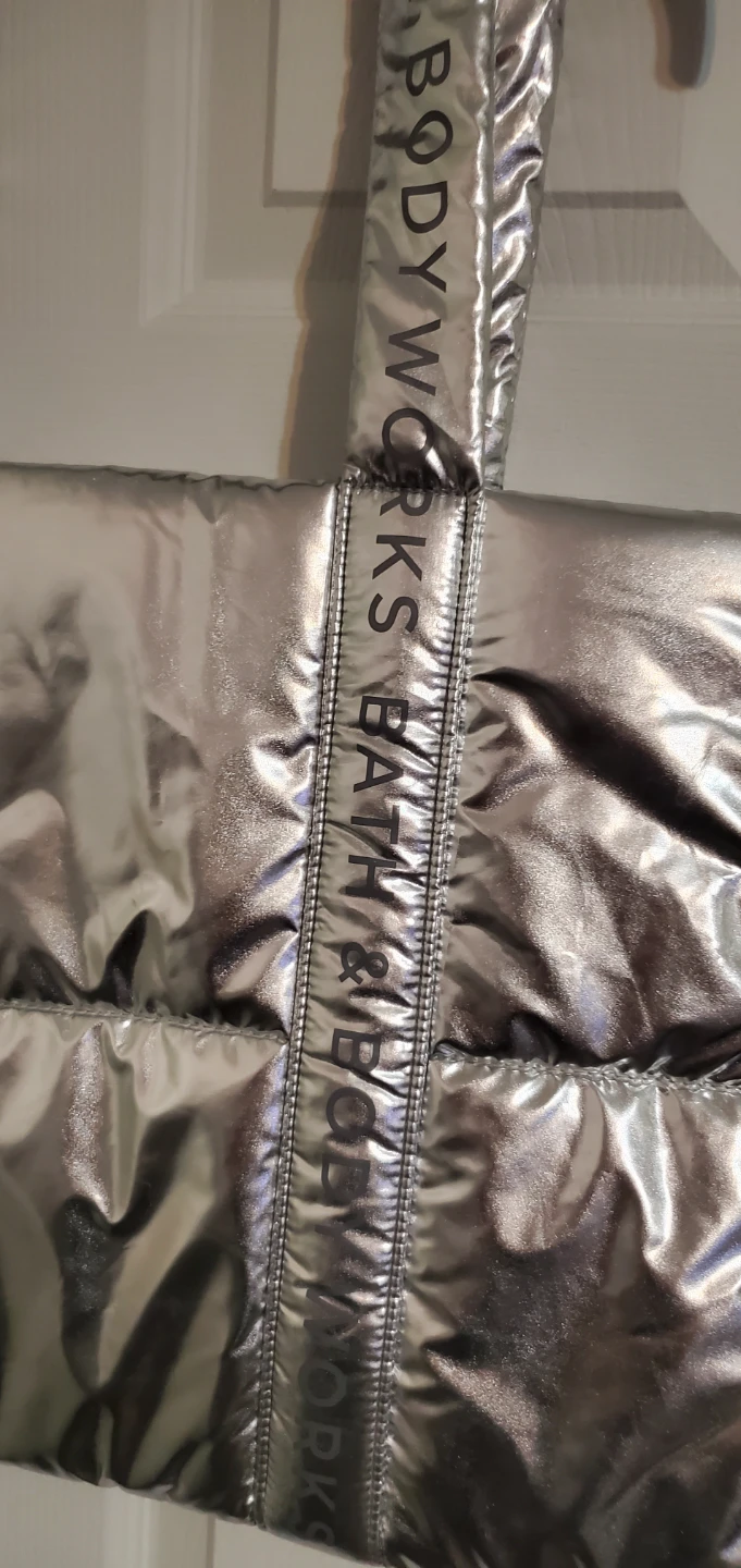 Bath & Body Works Silver Puffer Tote Bag - photo 2