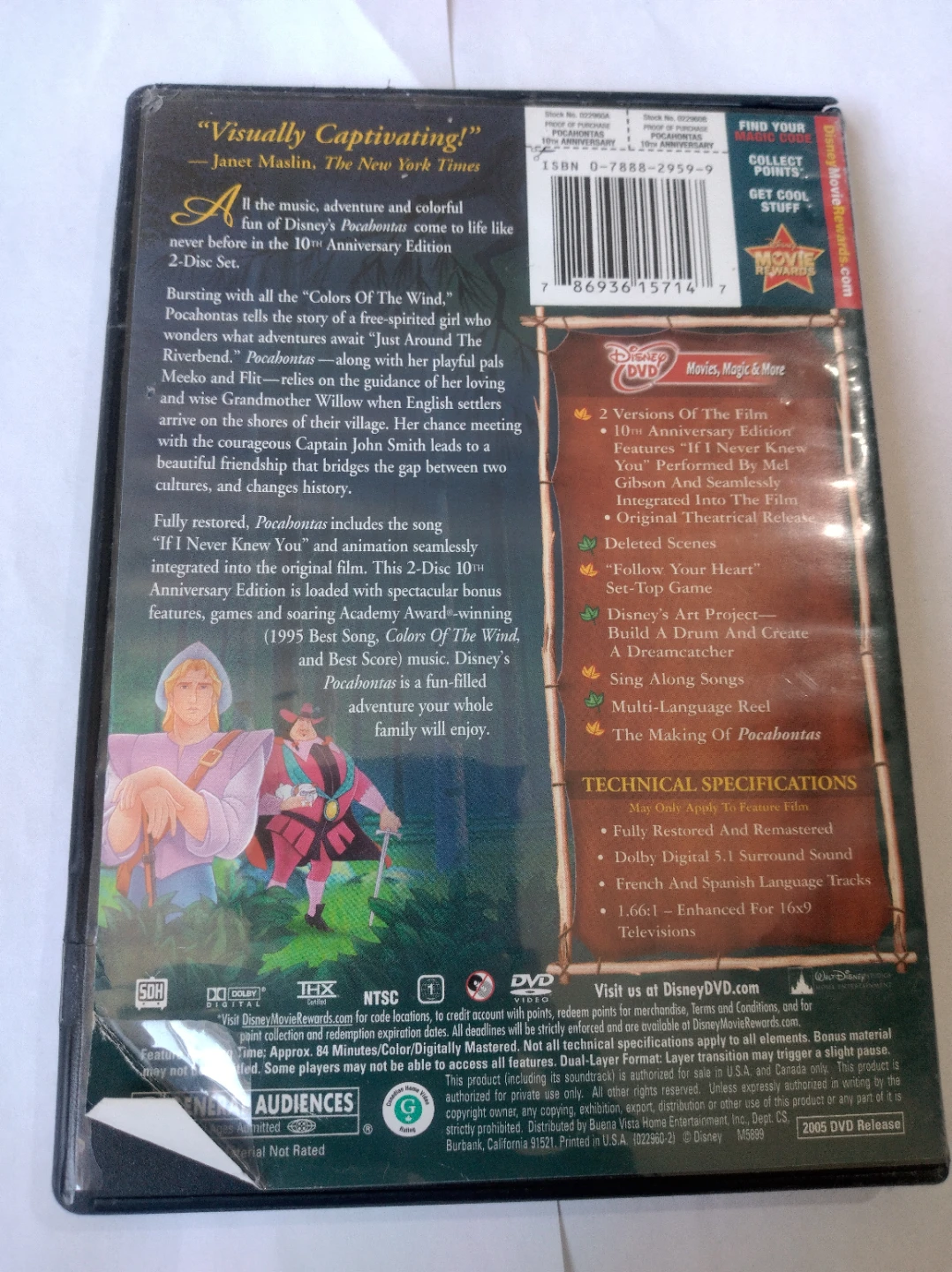 Pocahontas 10th Anniversary Edition 2-Disc DVD Set