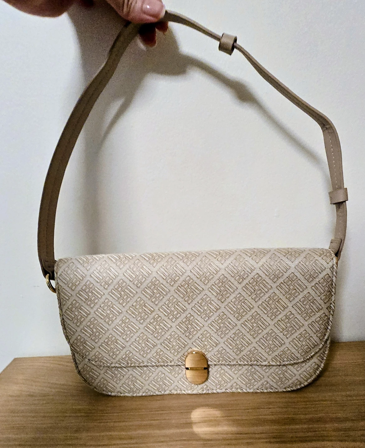 Beige Patterned Shoulder Bag - photo 2