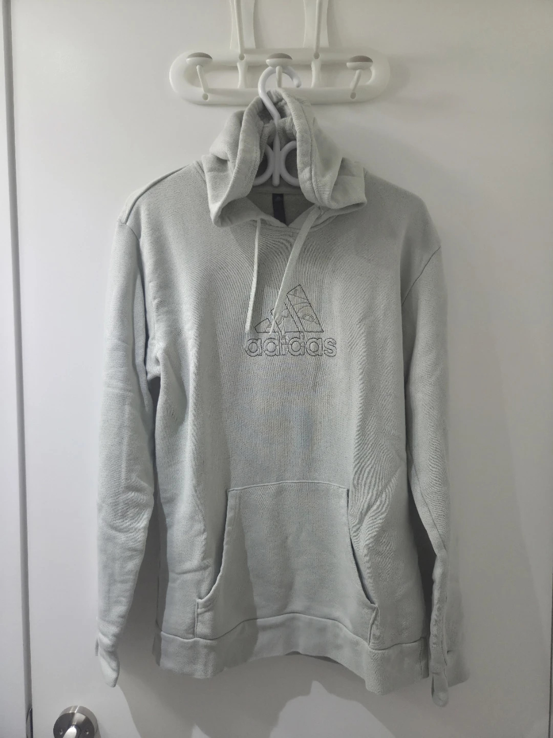 Adidas Grey Pullover Hoodie (Size M)