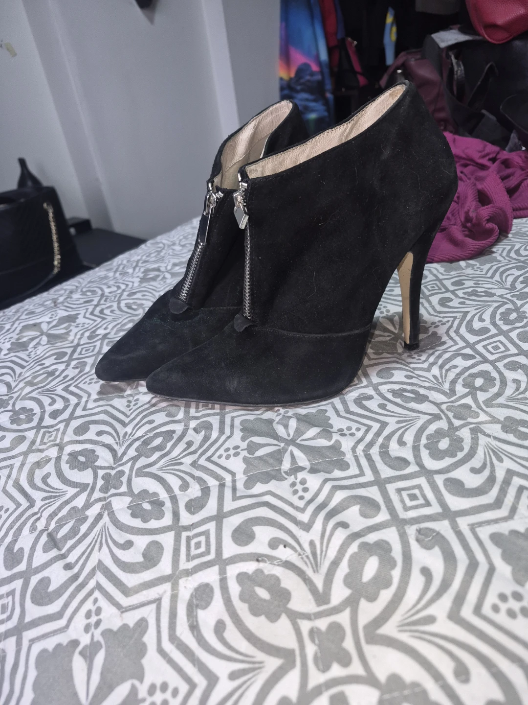 ALDO Black Suede Ankle Boots - Size 7.5 - photo 2
