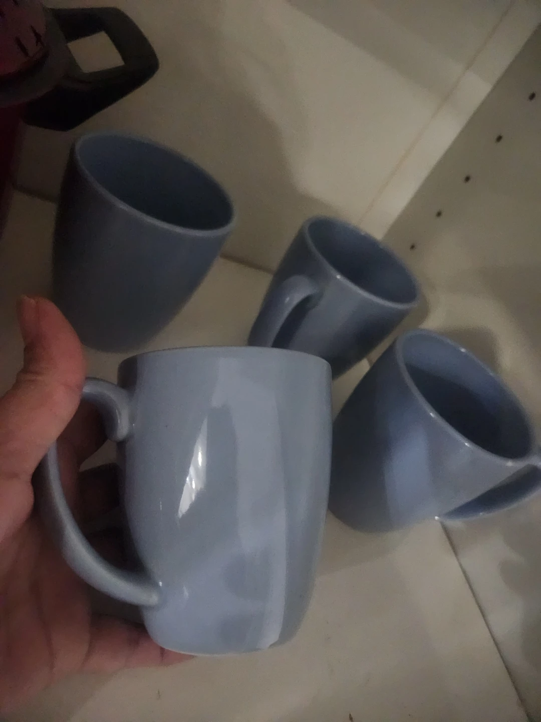 Set of 4 Light Blue Ceramic Mugs - photo 2
