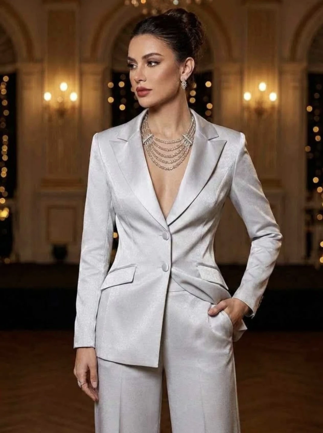 new set strand Crystal Statement Necklace & bracelet & earrings