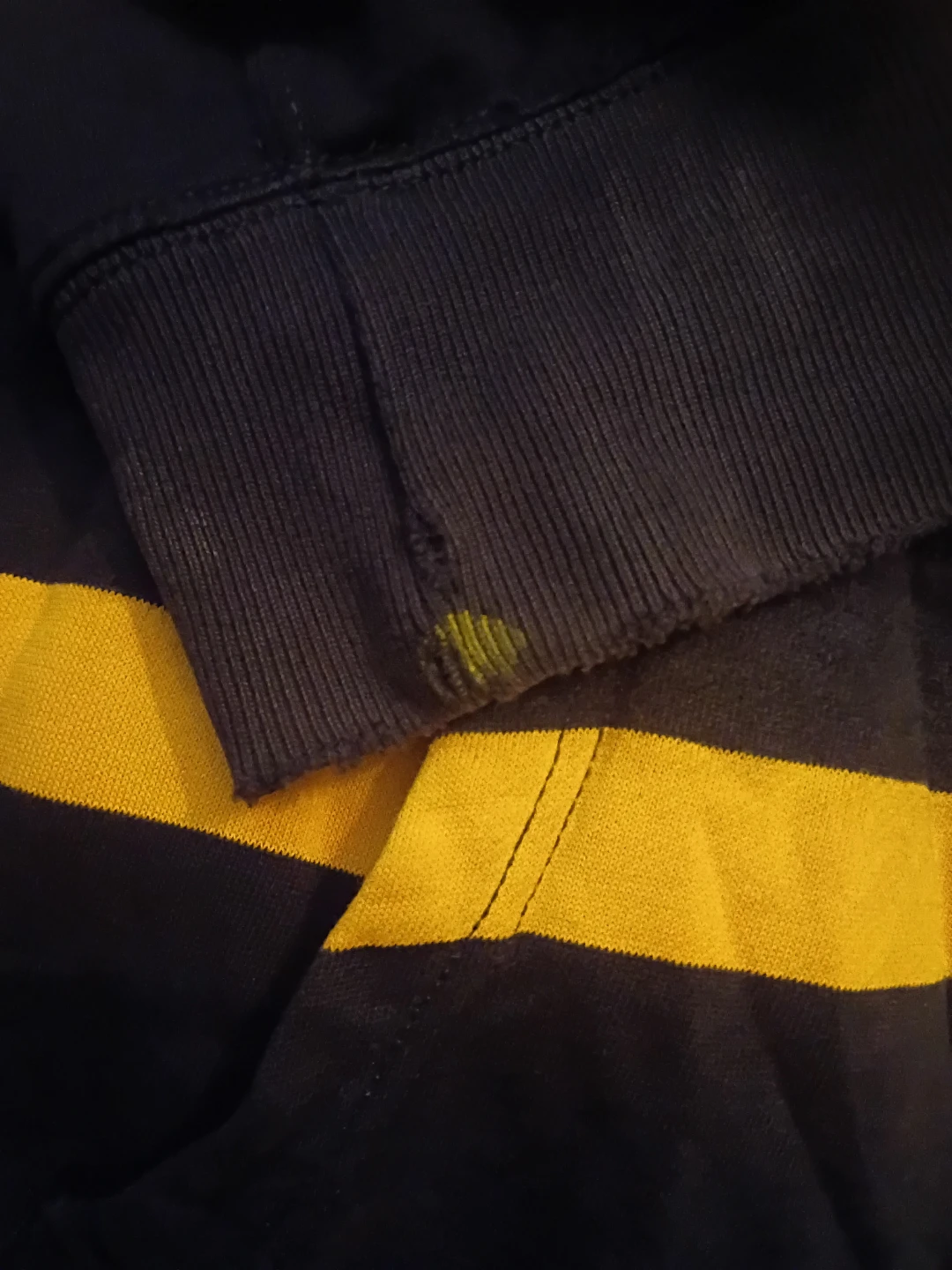 Vintage Ralph Lauren Navy and Yellow Striped Hoodie - photo 3