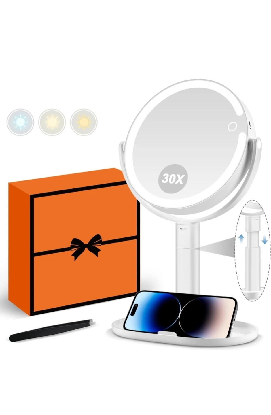 Magnifying Mirror X30 LED light Dual sides - photo 2