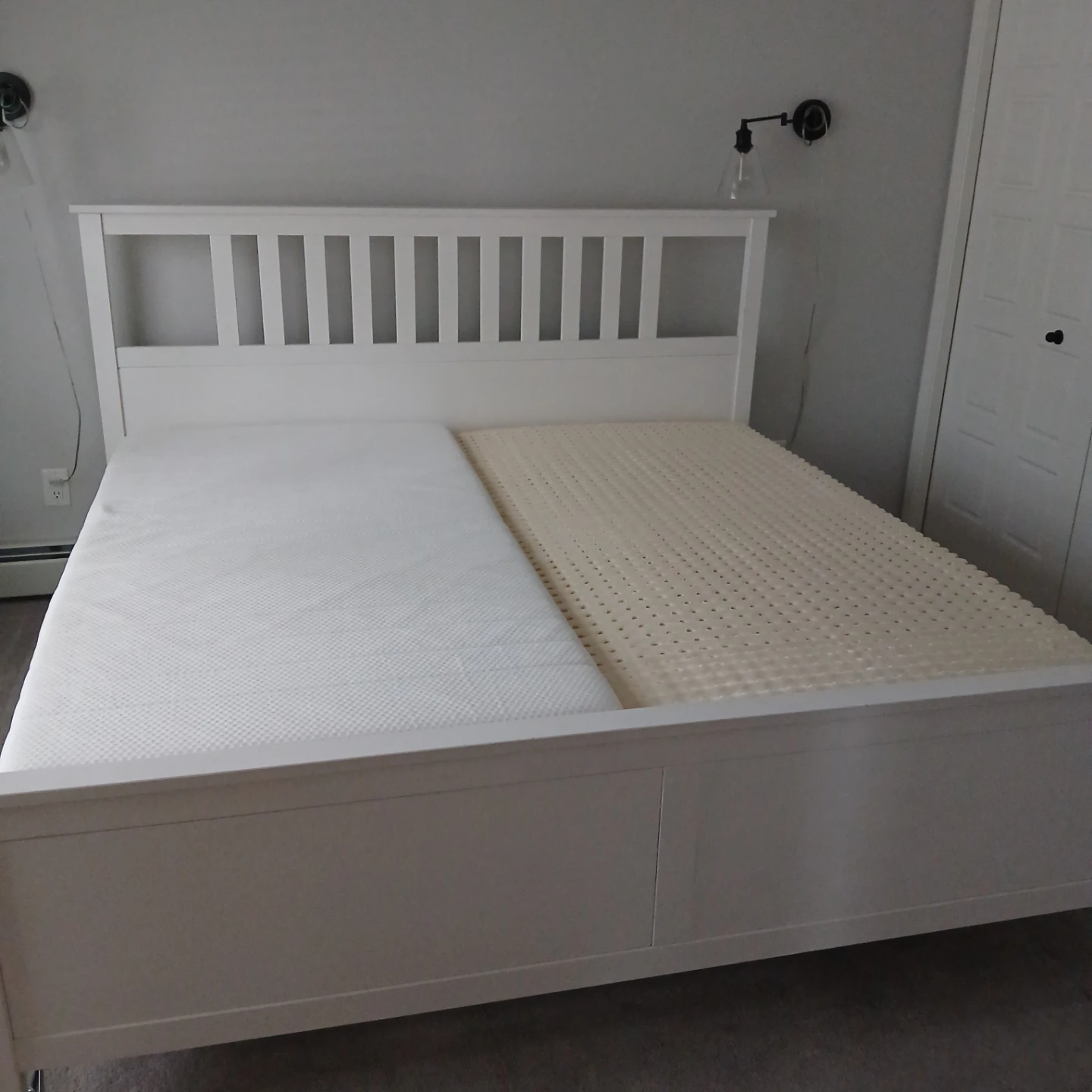 King Bedframe + 2 IKEA Twin Mattresses - photo 2