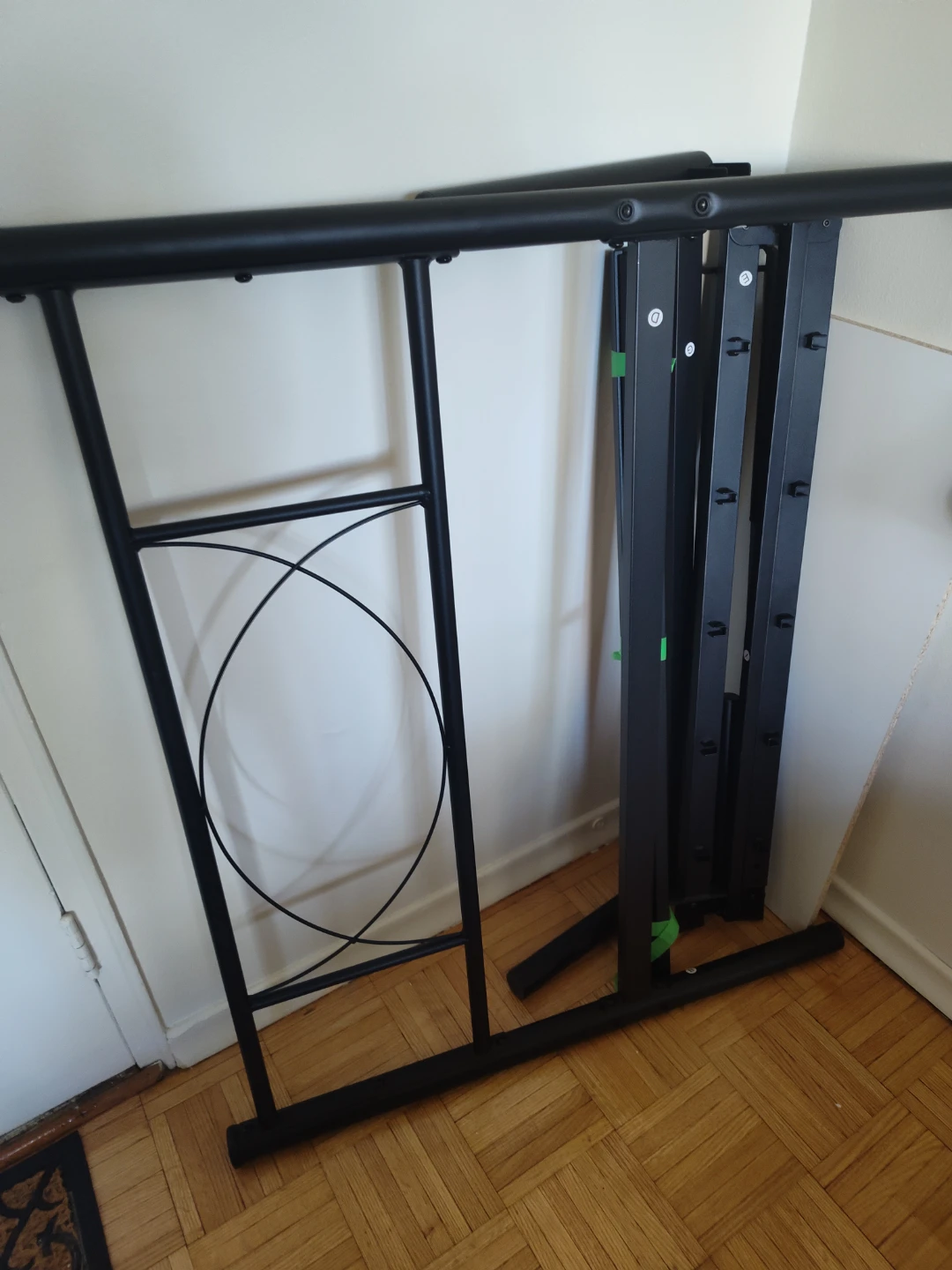 Twin black metal bed frame and mattress - photo 5