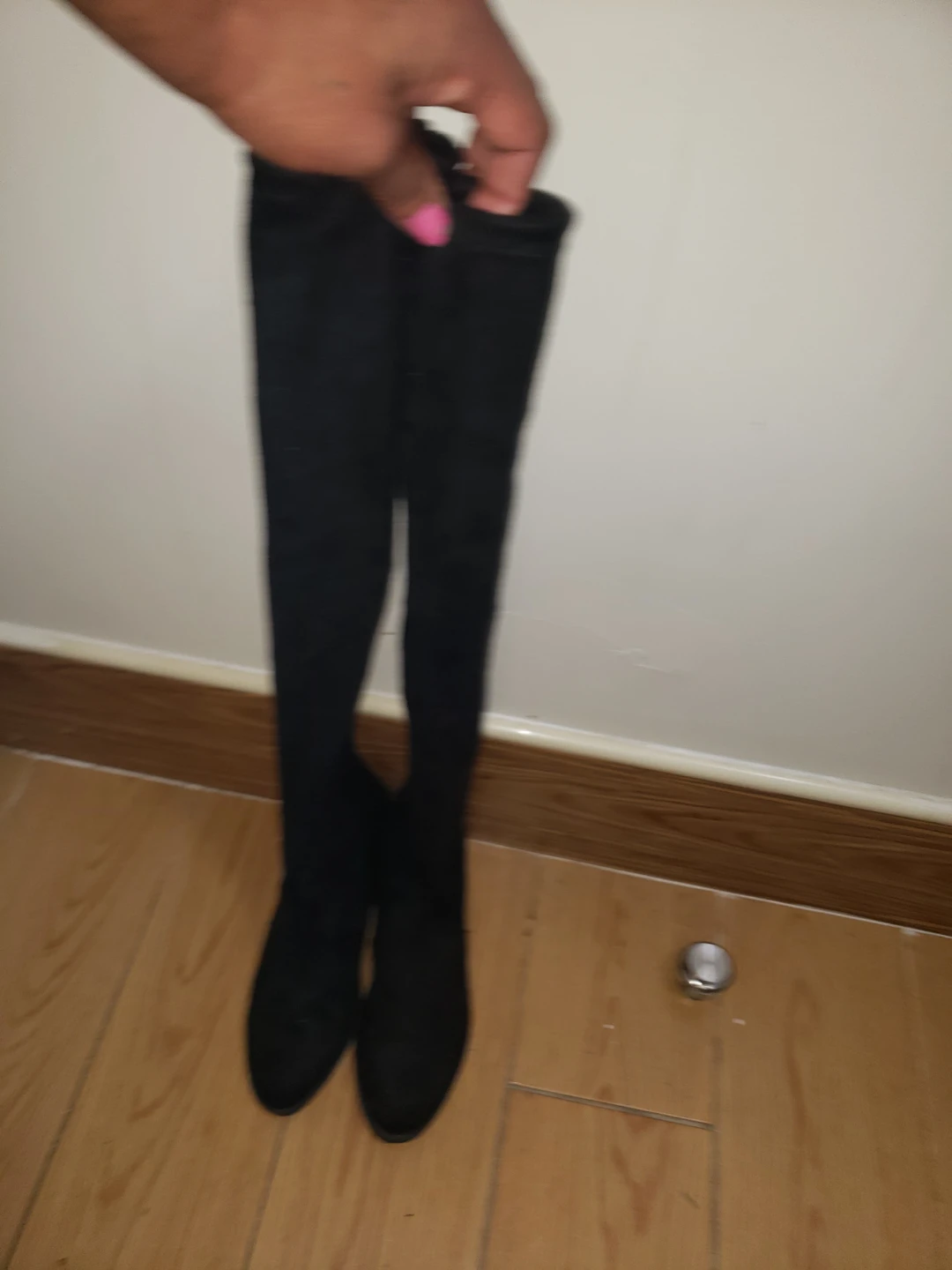 Black Over-the-Knee Suede Boots - photo 2
