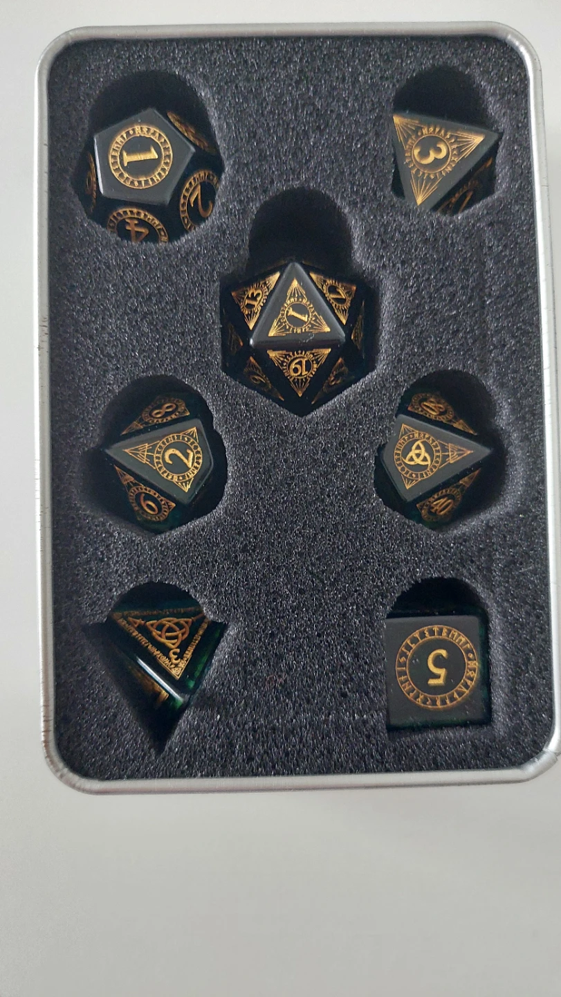 Norse-Themed Polyhedral Dice Set