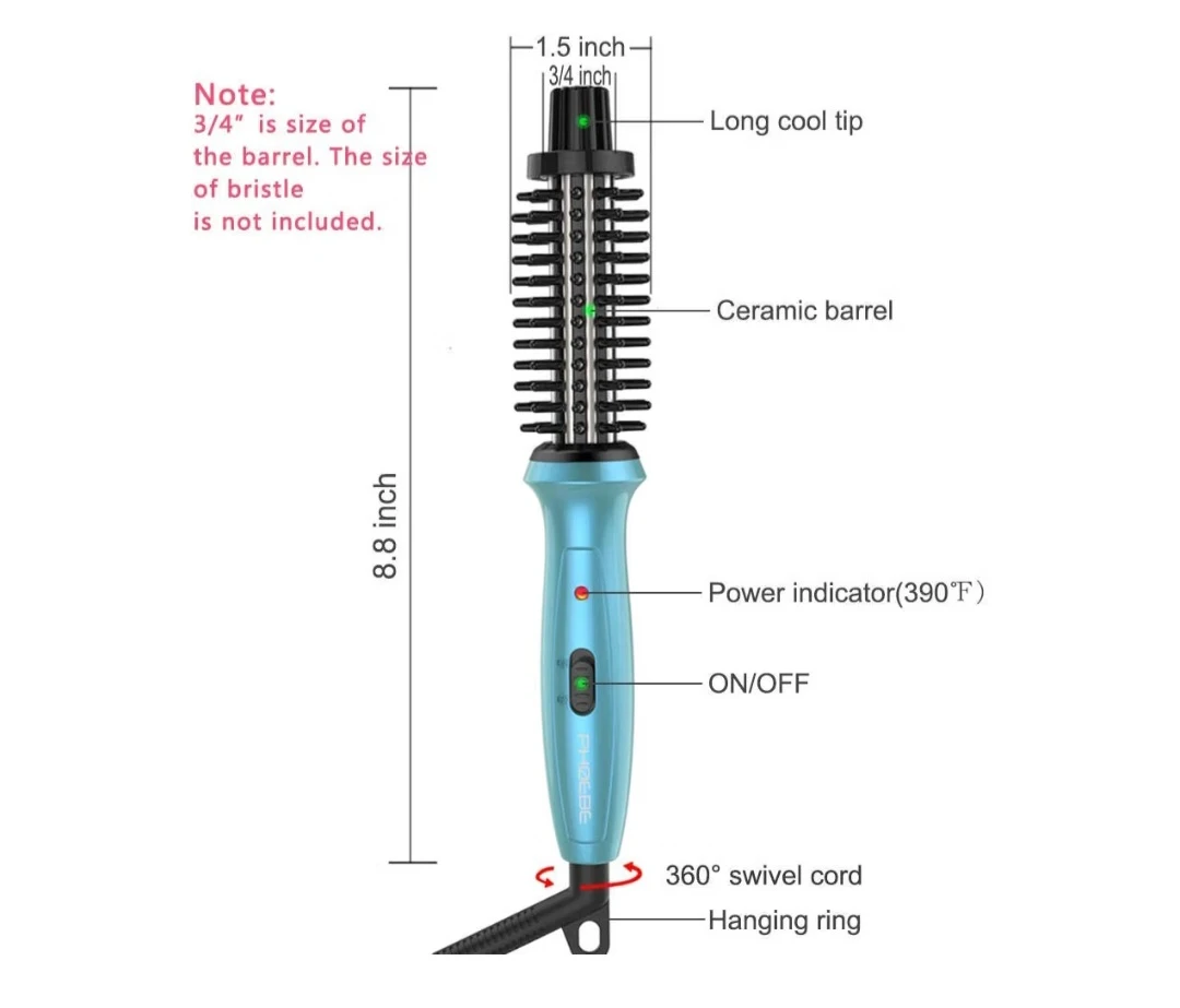 PHOEBE Ceramic Hair Curling Brush - photo 2