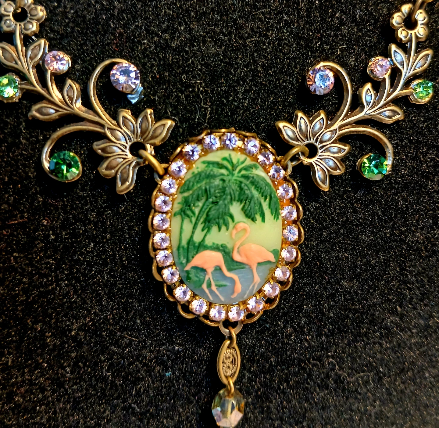 Vintage-Style Flamingo Necklace and Earring Set