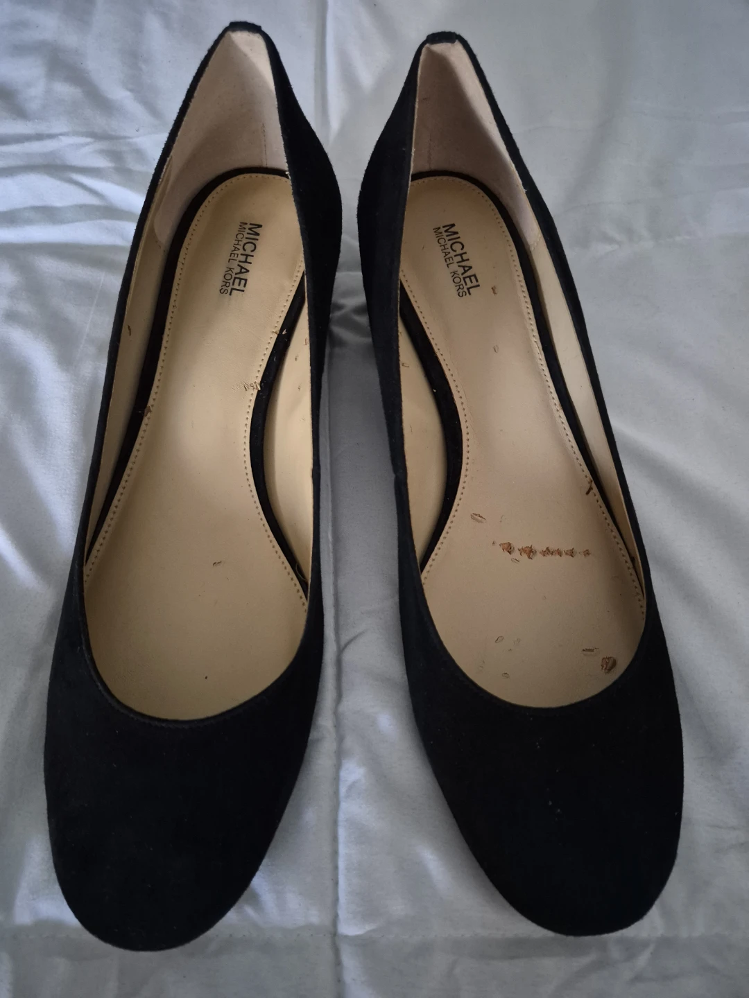 Michael Kors Black Suede Block Heel Pumps